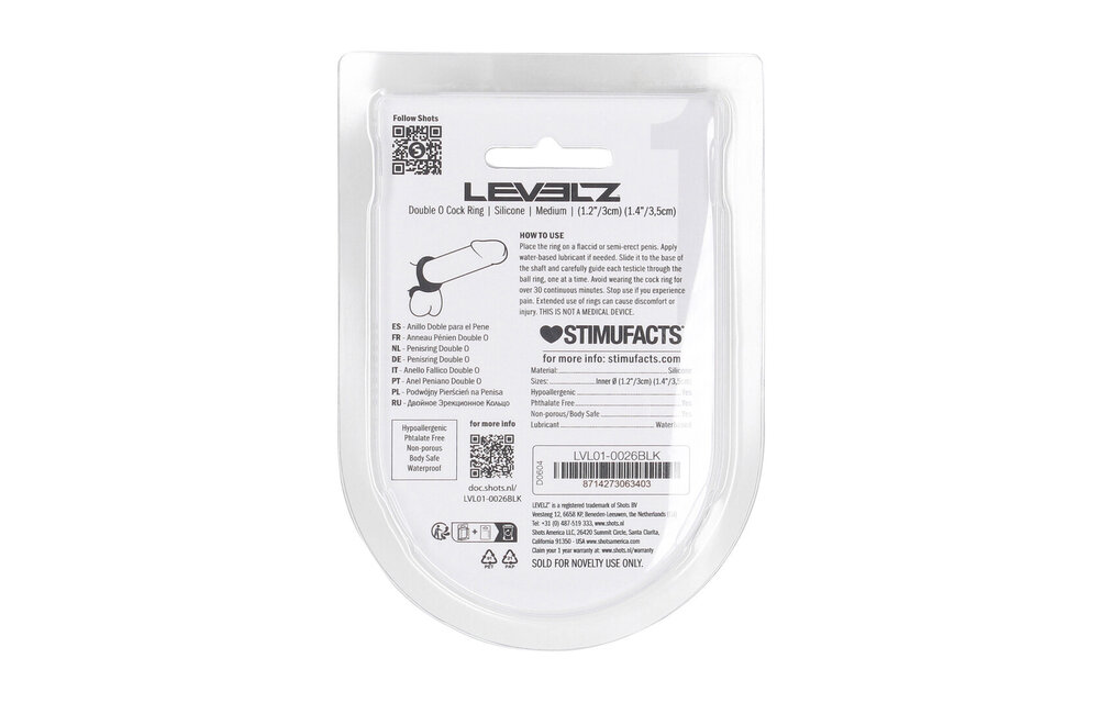 Double O Siliconen Cockring M - Zwart | Kracht & Comfort