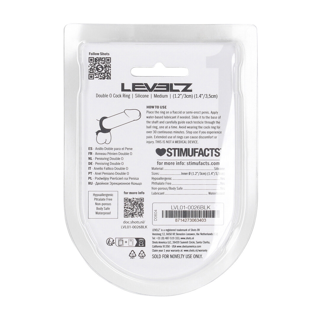 Double O Silikon-Cockring M – Schwarz | Kraft & Komfort