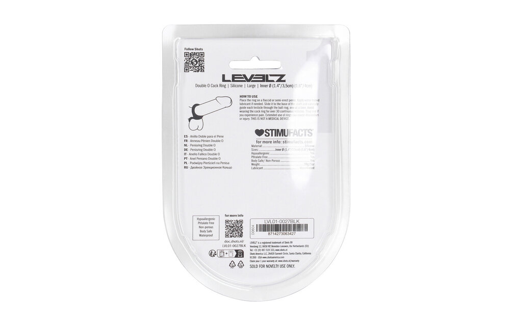 Double O Silicone Cock Ring L - Black | LEVELZ Maximum Sensation