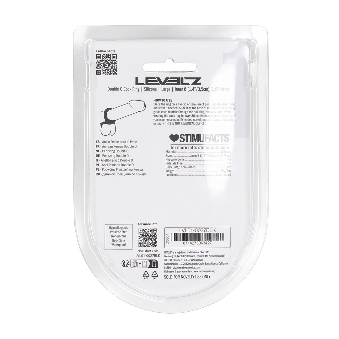 Double O Silicone Cock Ring L - Black | LEVELZ Maximum Sensation