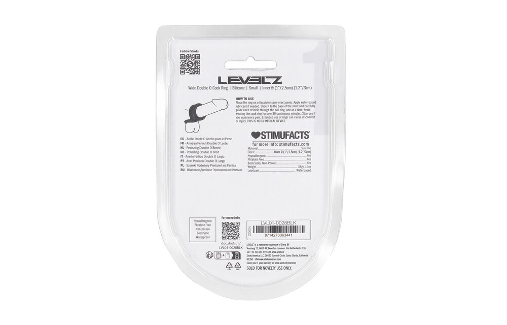 Breiter Double O Silikon-Cockring Schwarz – LEVELZ S