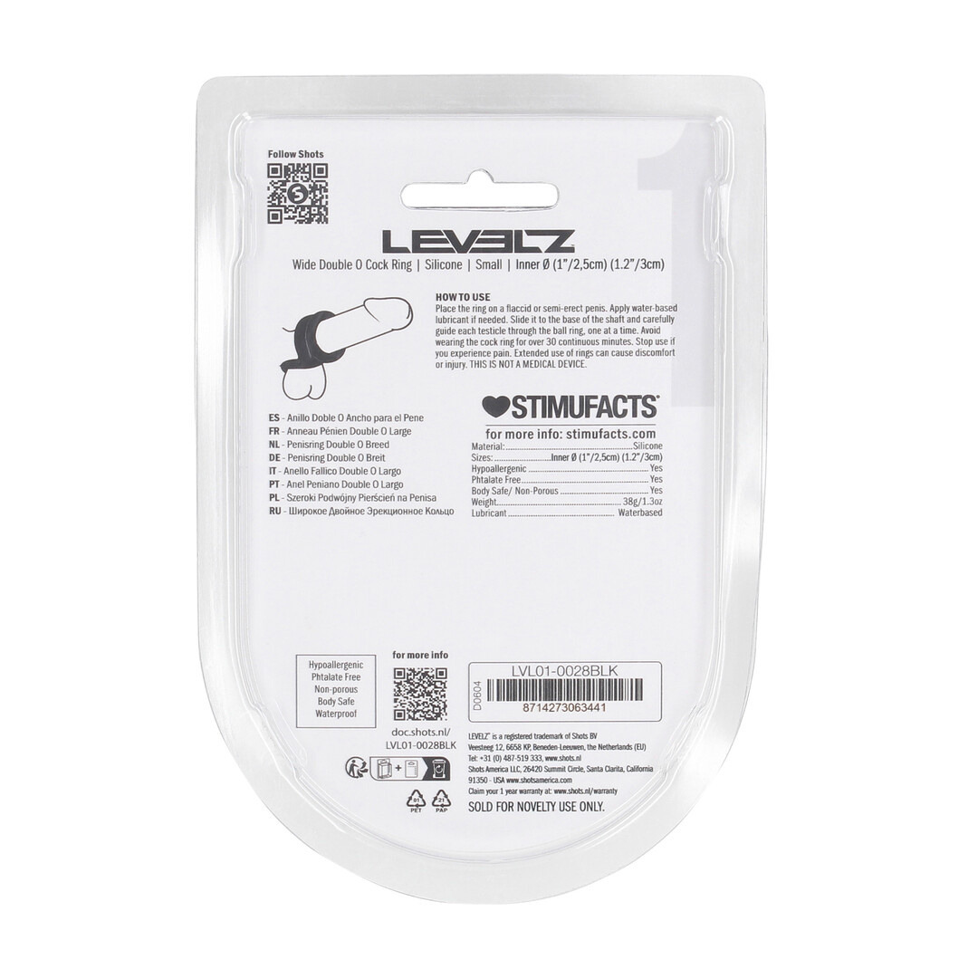 Brede Dubbele O Siliconen Cockring Zwart - LEVELZ S