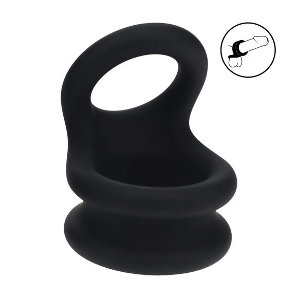 Breiter Doppel-O-Silikon-Cockring M Schwarz – Extra Kraft