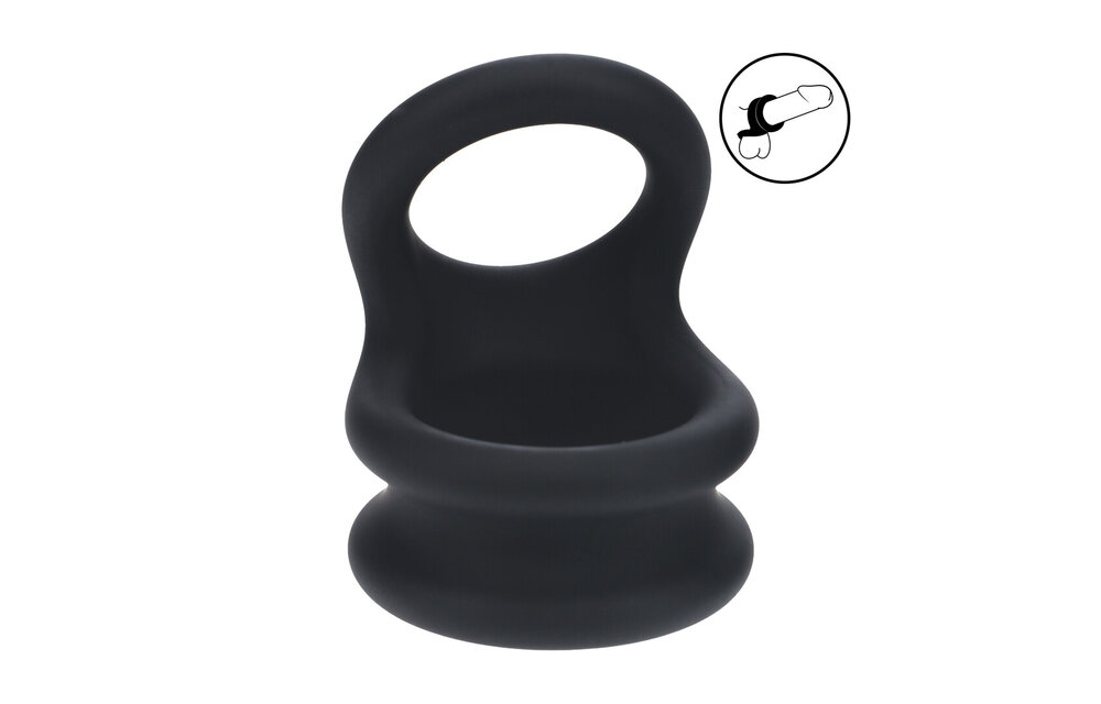 Breiter Doppel-O-Silikon-Cockring Schwarz – Kraft & Vergnügen
