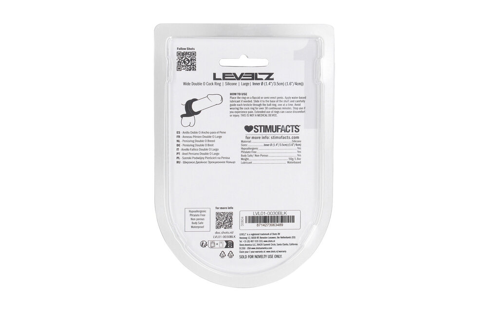 Brede Dubbele O Siliconen Cockring Zwart - Kracht & Plezier