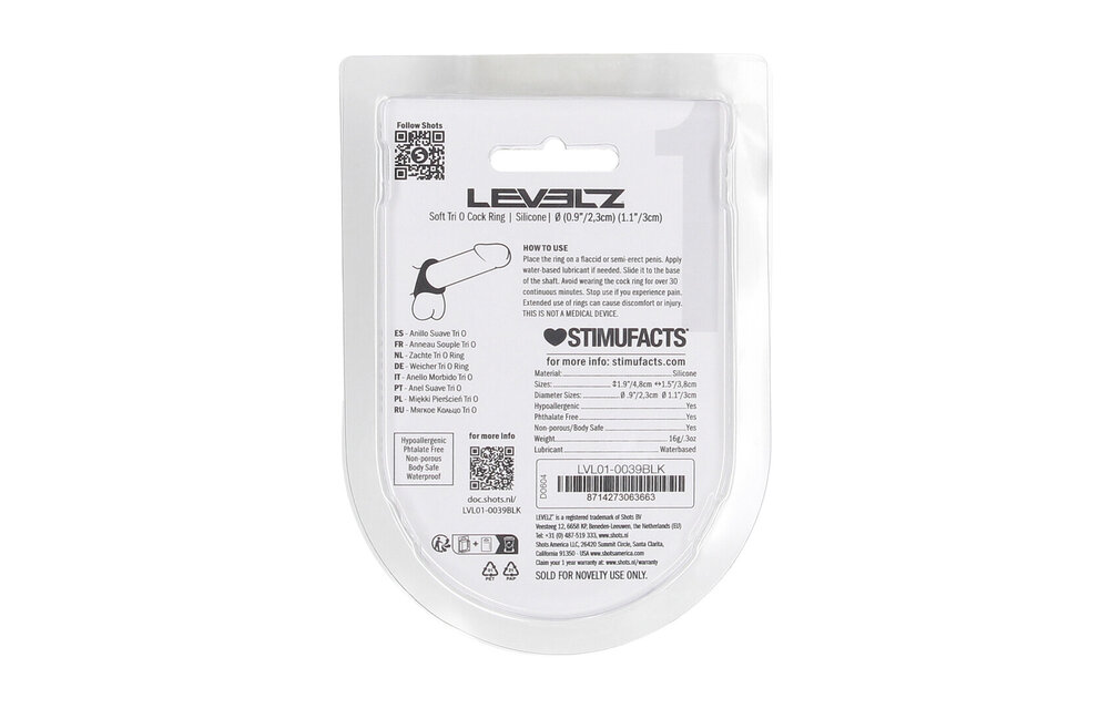 Zachte Tri O Siliconen Cockring Zwart – Maximale Controle