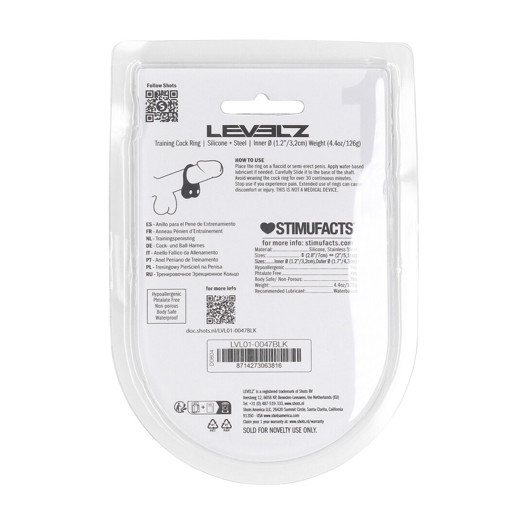 Silicone Training Cock Ring M Black – Extra Intensity | Levelz