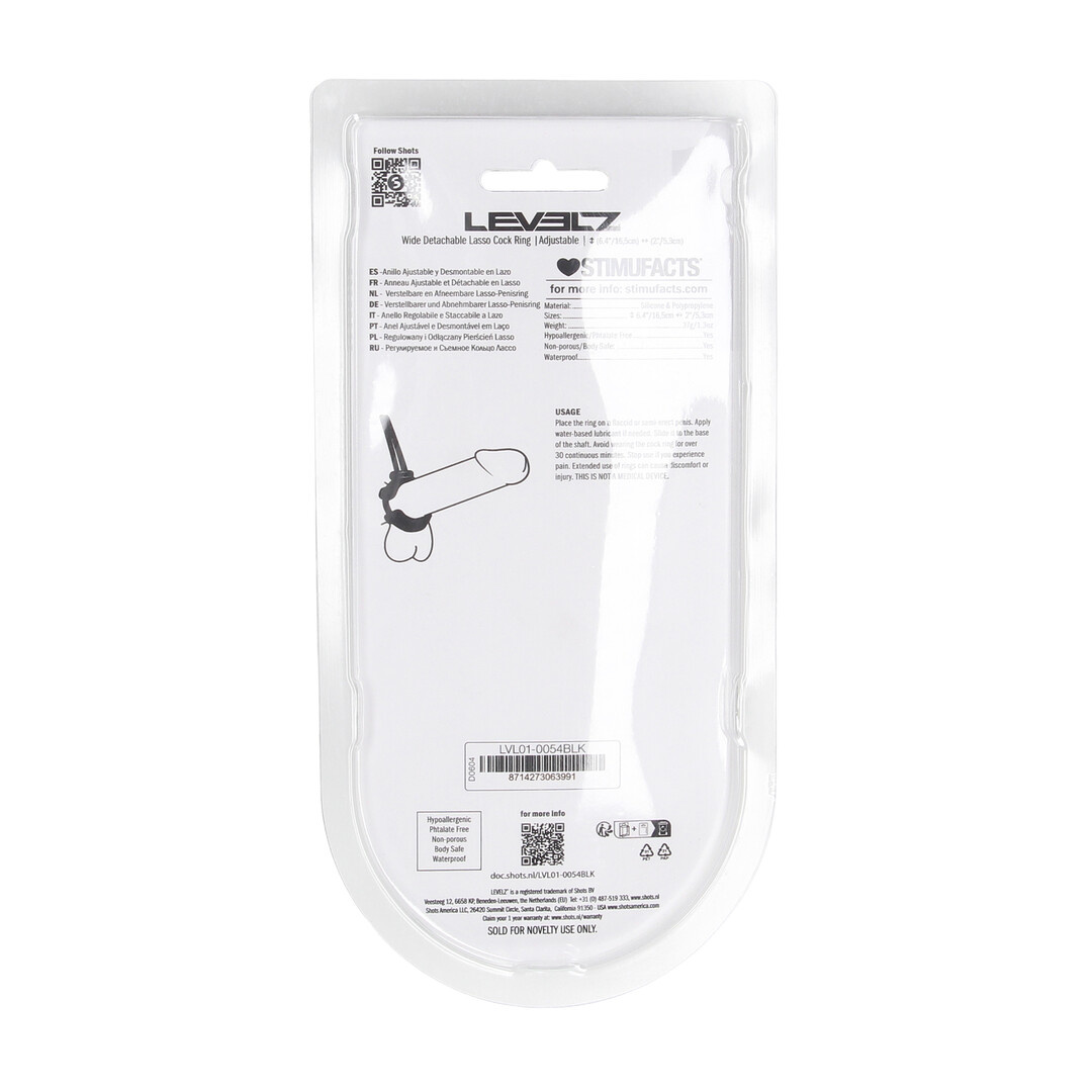 Afneembare Brede Verstelbare Lasso Cockring 5mm