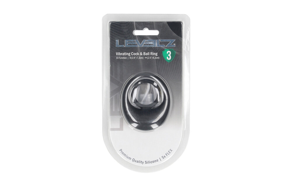 Vibrating Silicone Cock Ring Black | LEVELZ Triple Pleasure