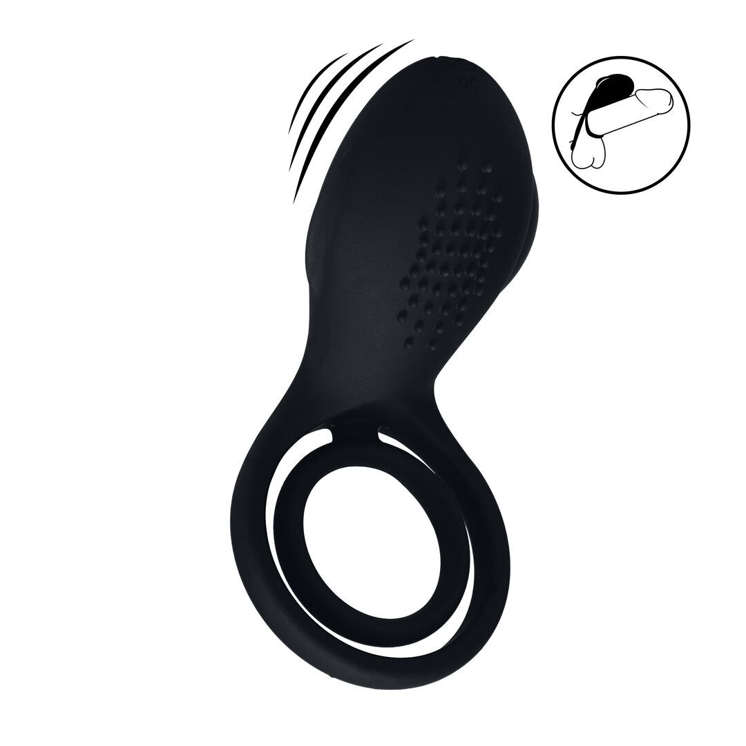 Vibrierender Cock- und Ballring mit Flügelstimulator