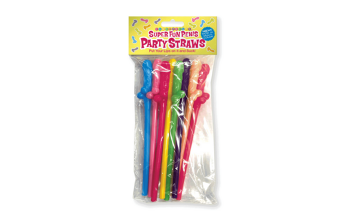 Super Fun Penis-Strohhalme – 8 bunte Party-Strohhalme