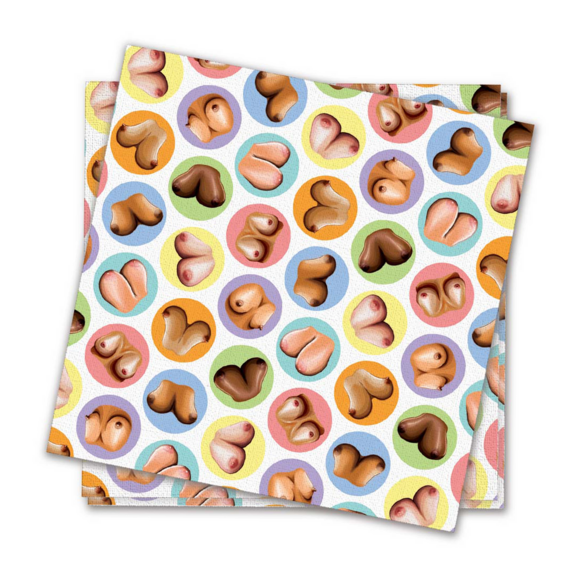 Dirty Boob Servietten 2-lagig bedruckt – perfekt für Partys!