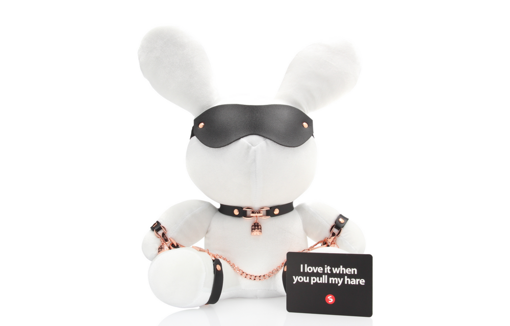 Rabbit Bondage Velour White – Playful & Soft Cuddly Gift