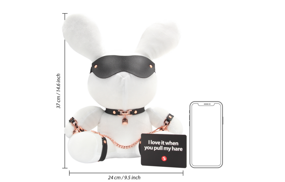 Konijn Bondage Velours Wit - Speels & Zacht Knuffelcadeau