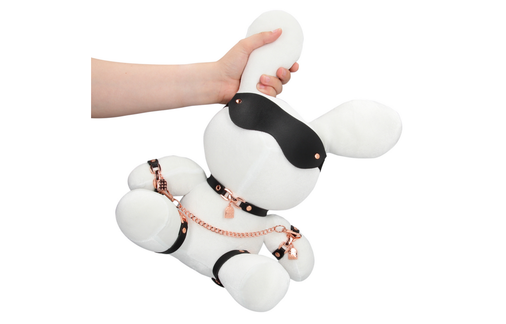 Konijn Bondage Velours Wit - Speels & Zacht Knuffelcadeau