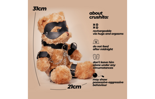 Crushito - Bondage Teddybär - 31 cm - Schwarz