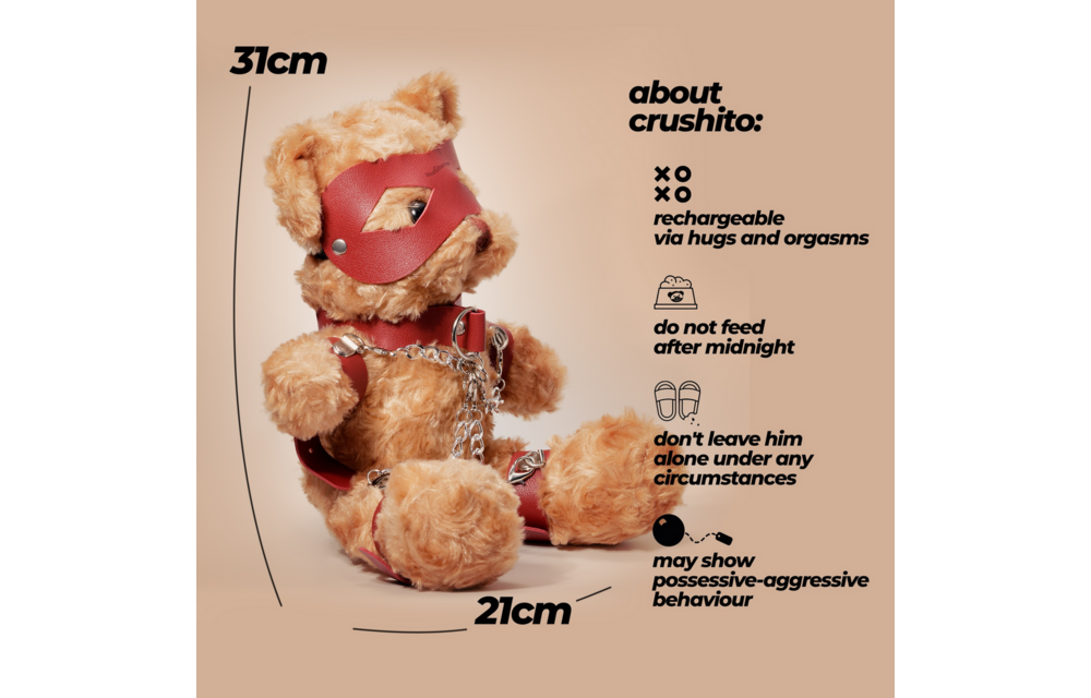Crushito Bondage Teddybeer Rood 31 cm - Schattig & Ondeugend