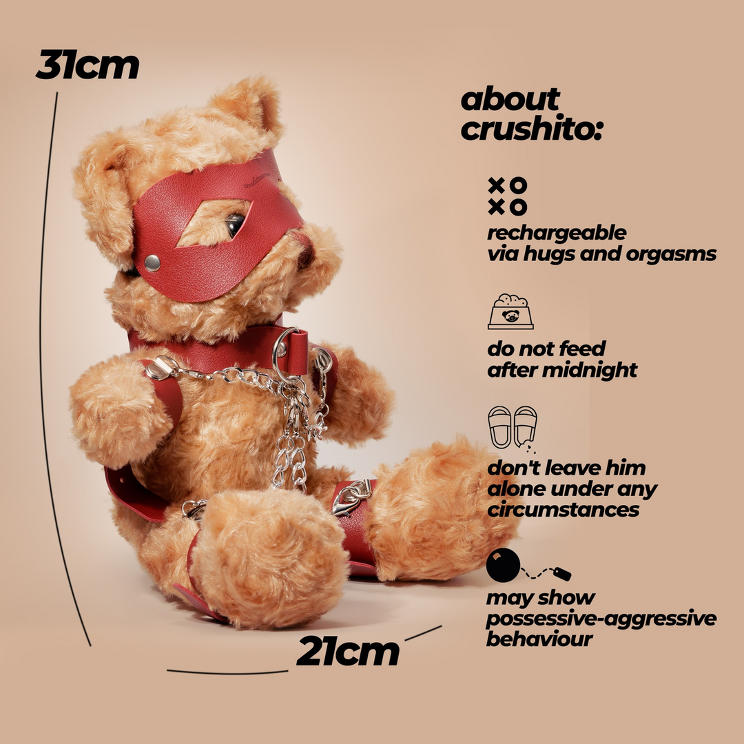 Crushito - Bondage Teddybeer - 31 cm - Rood