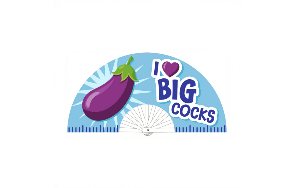 I Love Big Cocks - Fan - 64 cm - Purple/Blue