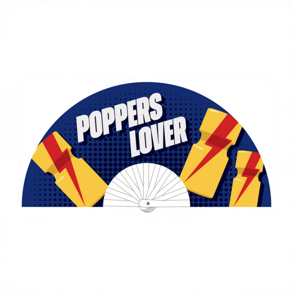 Poppers Lover - Fan - 64 cm - Blue/Yellow