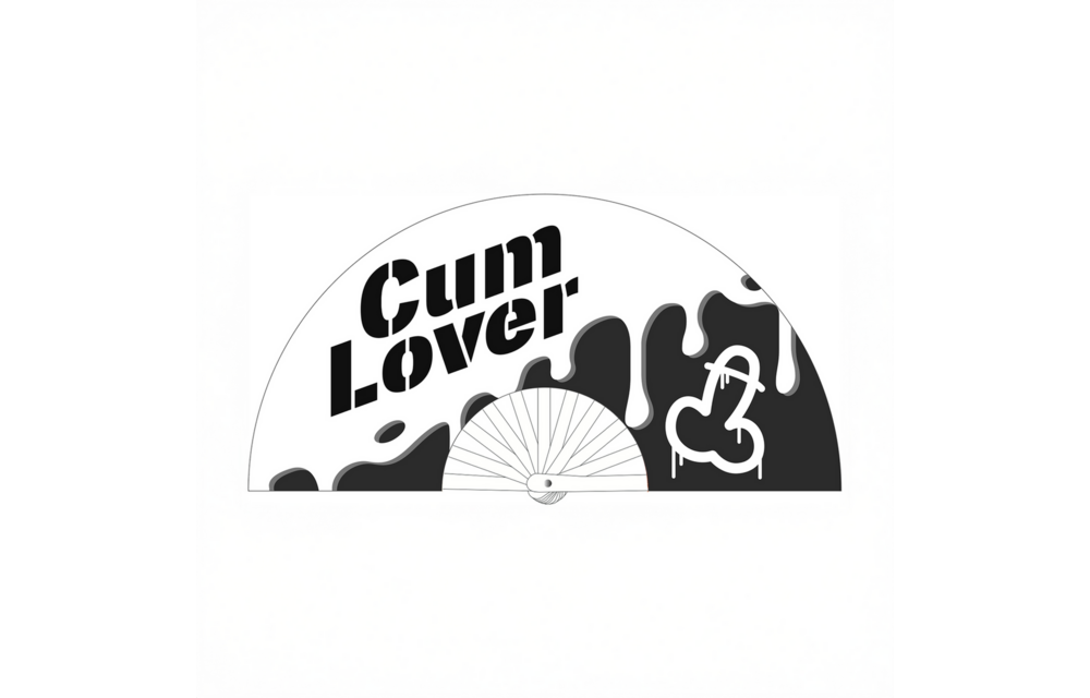 Cum Lover - Ventilator - 64 cm - Wit/Zwart