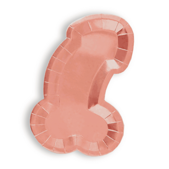 Glitterati Penis Borden Roségoud - Set van 8 Feestborden