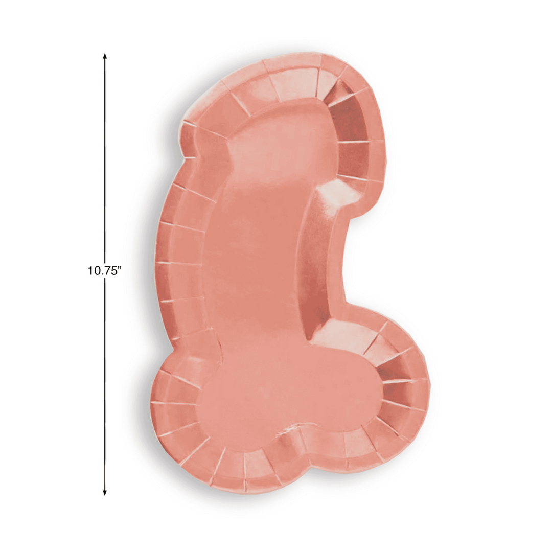 Glitterati Penis Borden Roségoud - Set van 8 Feestborden