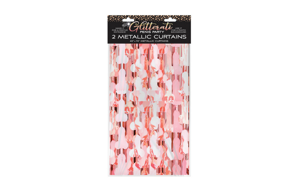 Glitterati - Penis Foil Curtain - Set of 2