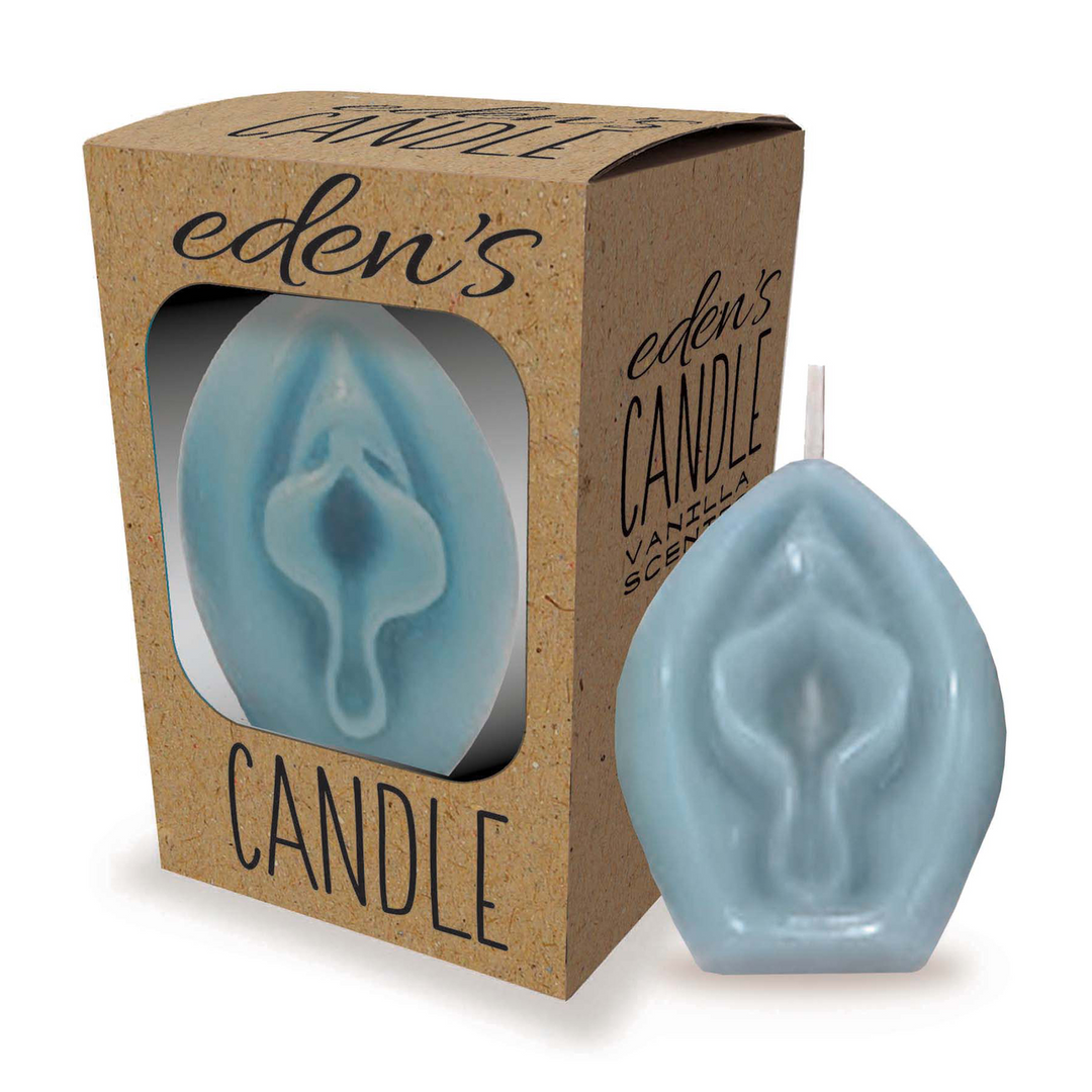 Eden’s Vanille Vagina Kaars Blauw – 12u Unieke Ontspanning