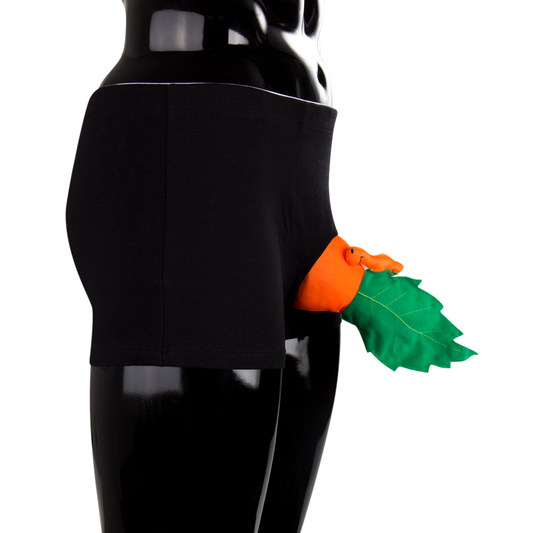 Lustige Unterwäsche Blatt – Komfort & Humor in schwarzen Shorts