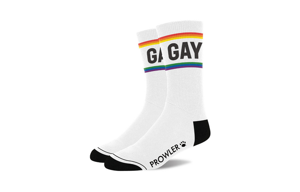 Gay Socks White/Pride | Stylish & Proud with Prowler Socks