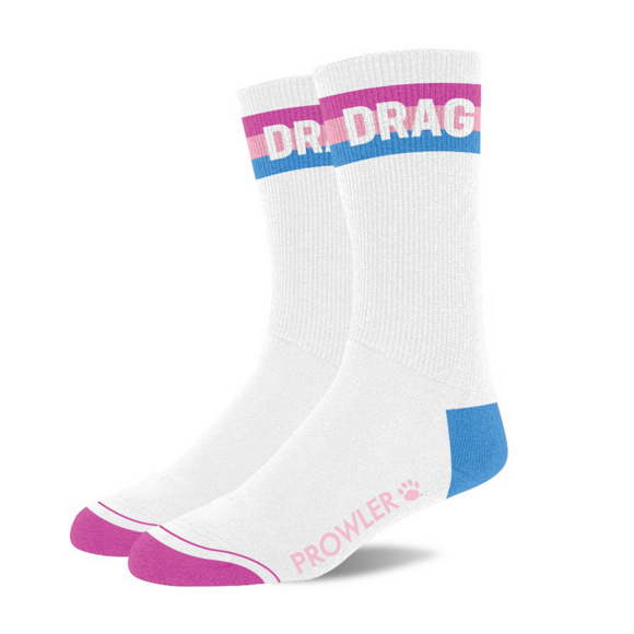 Drag Socken - Weiß/Rosa/Blau