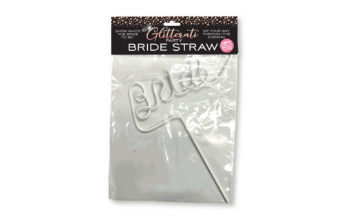 Glitterati - Bride Straw - White