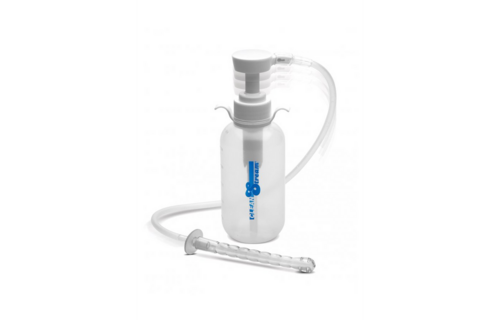 Pump Action Enema Bottle With Mouthpiece - Comfortable & Hygienic