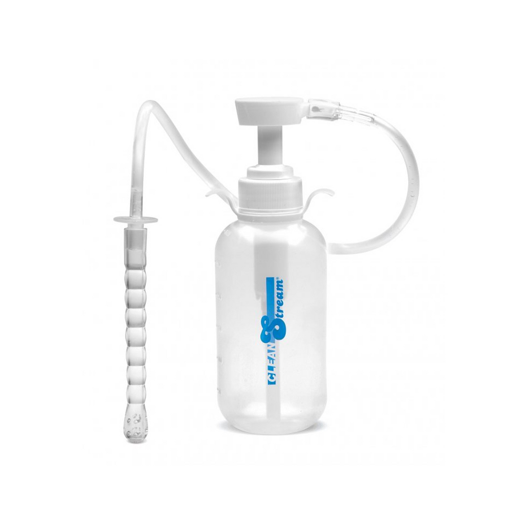 Pump Action Enema Bottle With Mouthpiece - Comfortable & Hygienic