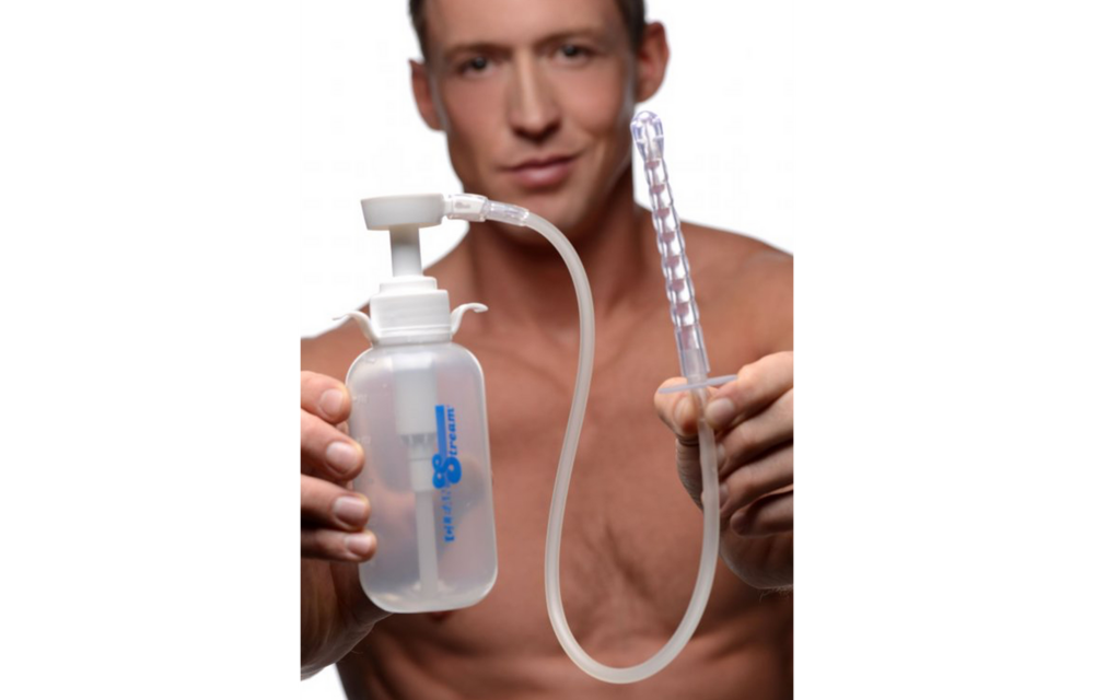 Pump Action Enema Bottle With Mouthpiece - Comfortable & Hygienic