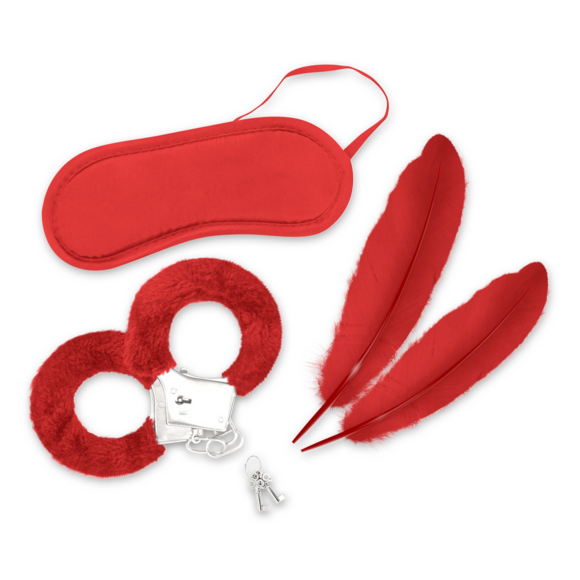 Lover's Dream Red: Soft 4-Piece Bondage Set for Beginners