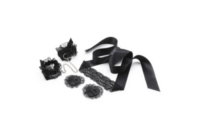 Lace Me Up Bondage Set Black - Romantic & Kinky Lace Set