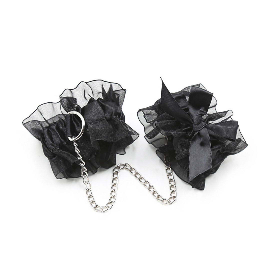 Lace Me Up Bondage-Set Schwarz – Romantisches & verspieltes Set aus Spitze