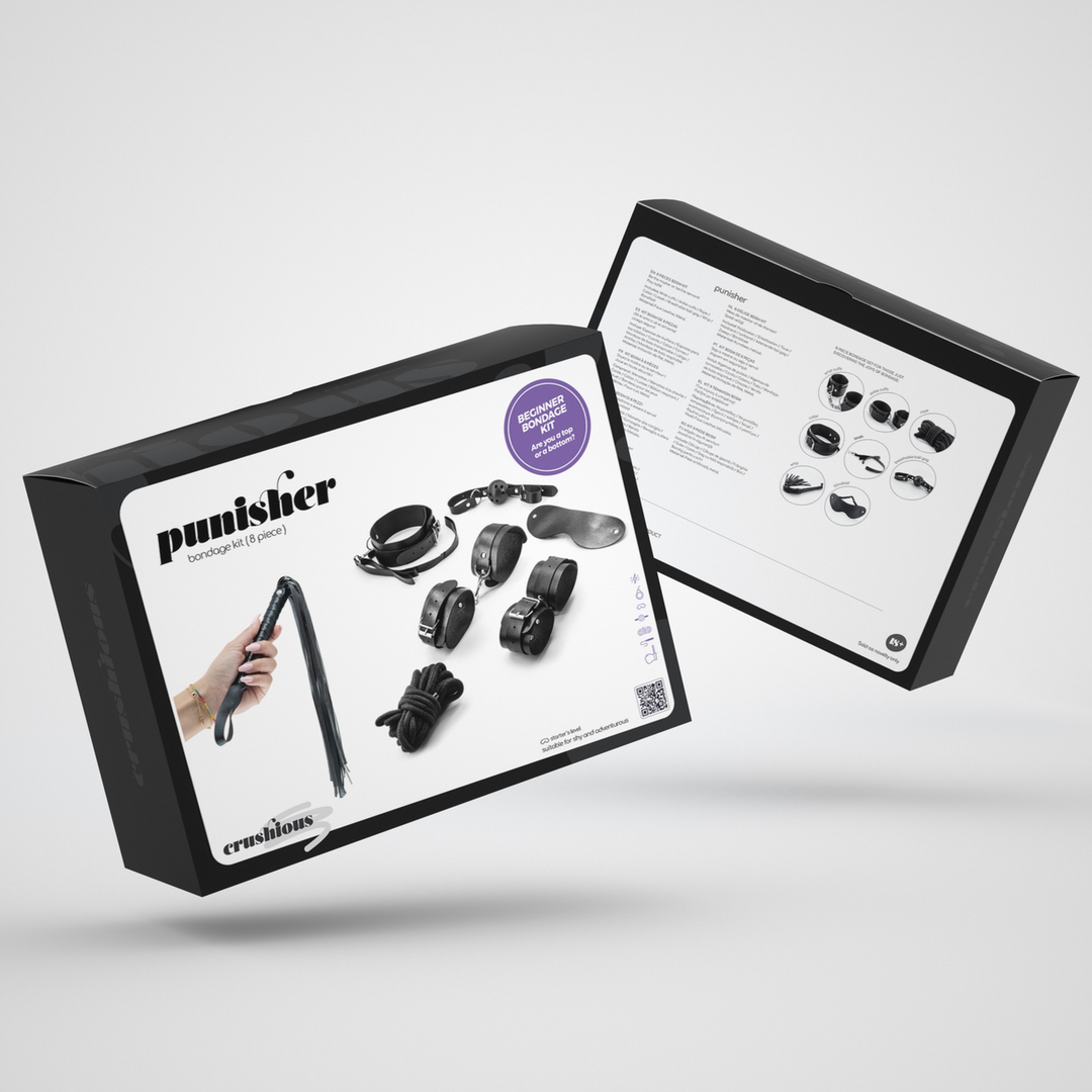Punisher Bondageset Zwart – 8-Delig Bdsm Plezier & Comfort