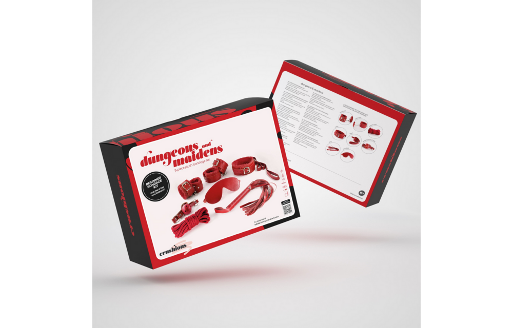 Dungeons And Maidens BDSM Set Red – 8-Piece Kit Beginners