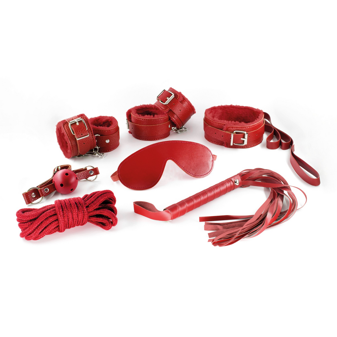Dungeons And Maidens Bdsm Set Rood – 8-Delige Kit Beginners