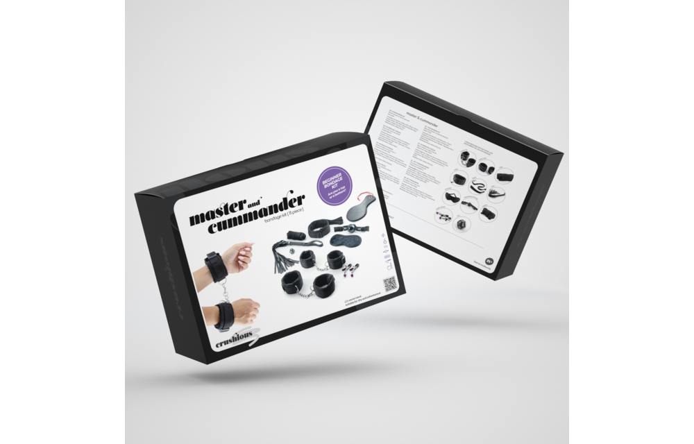 Master And Cummander 11-Delige Bondageset Zwart - Bdsm Set