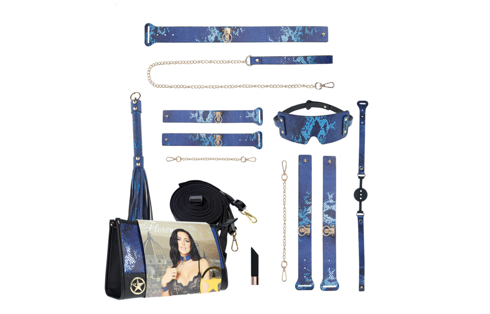 Florence Set Blau – Luxuriöses Bondage-Set mit Tasche | Ouch!