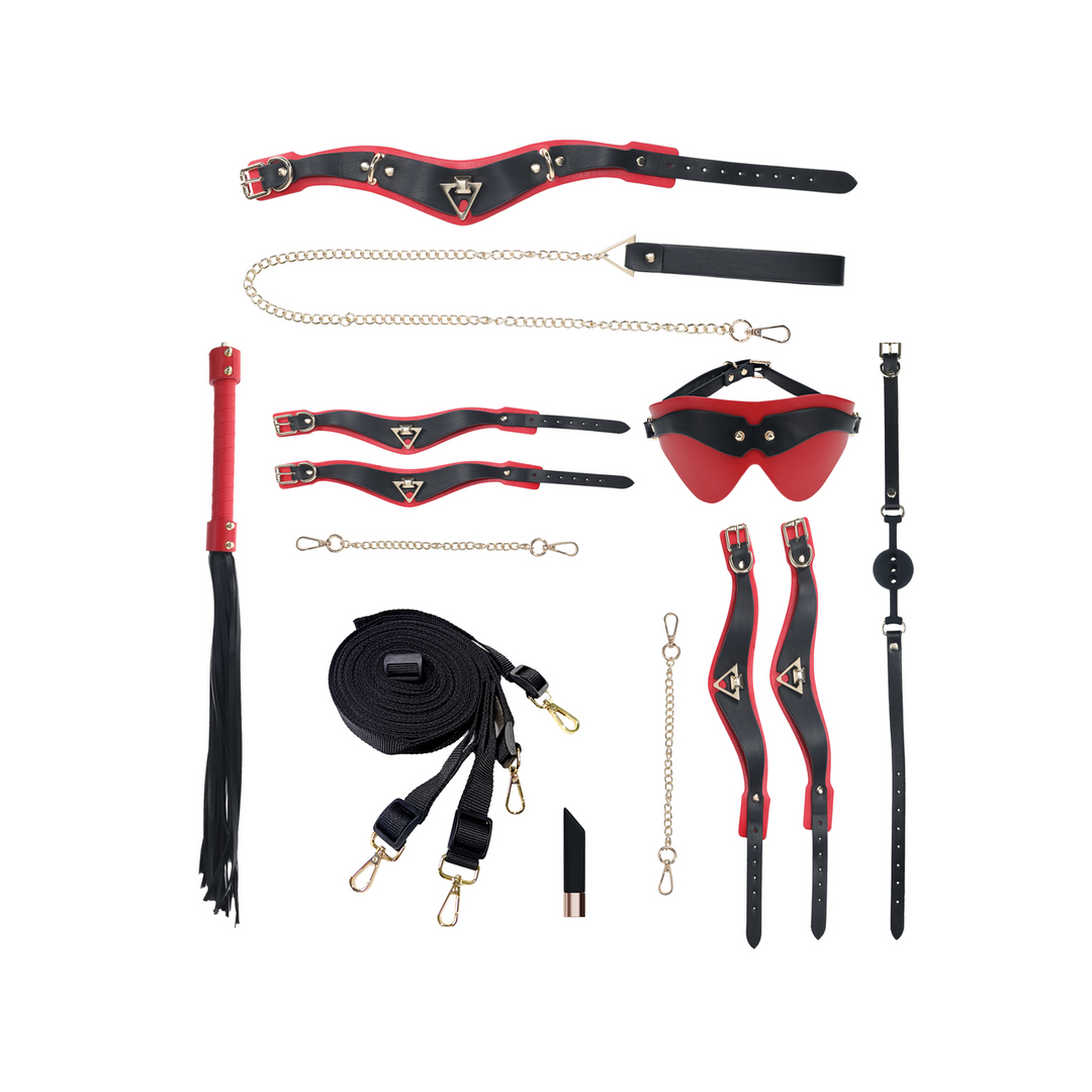 Milan Collectie Bondage Set Zwart/Rood – Luxe Kit Ouch!