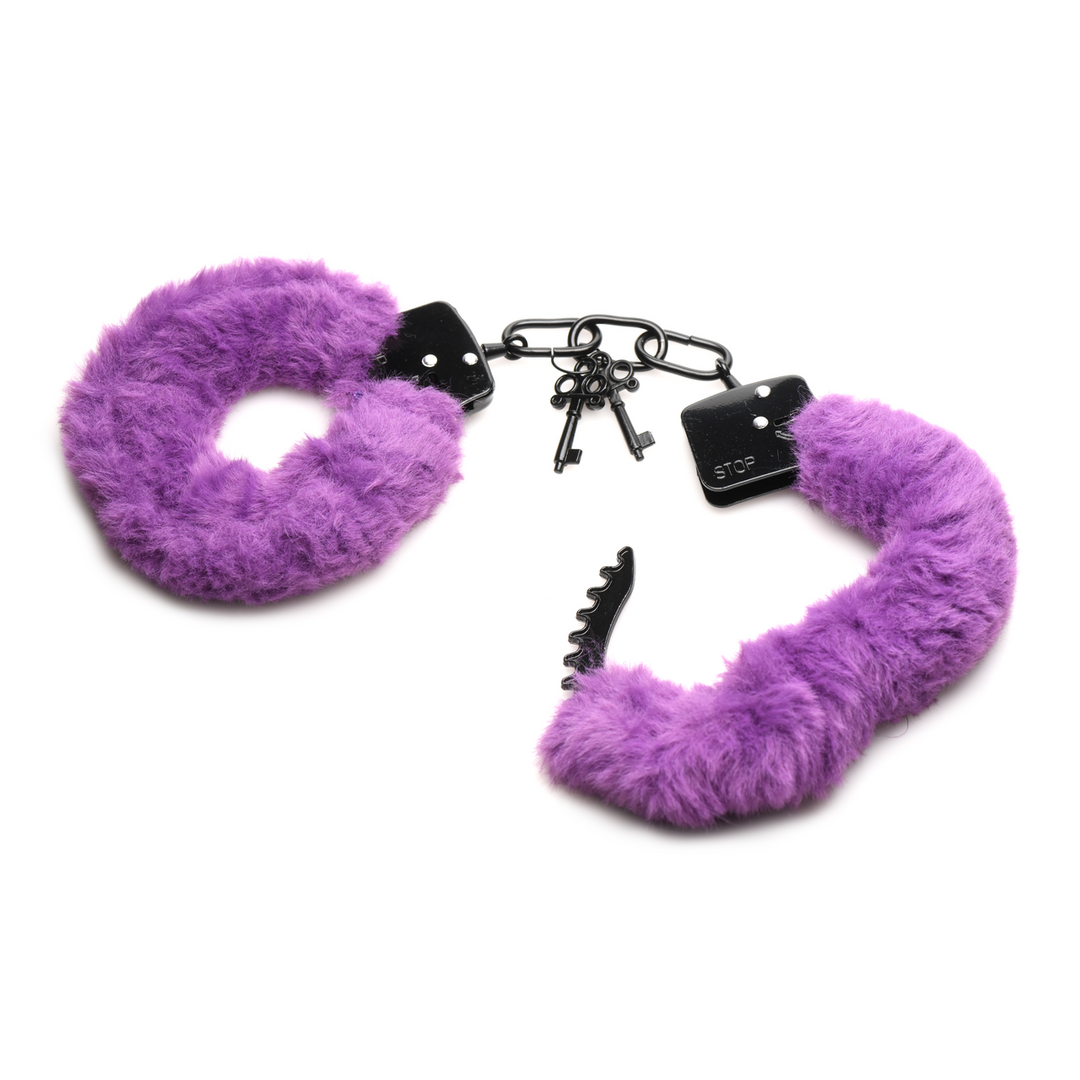 Beverd In Fur Purple Fuzzy Handcuffs – Comfort & Safety