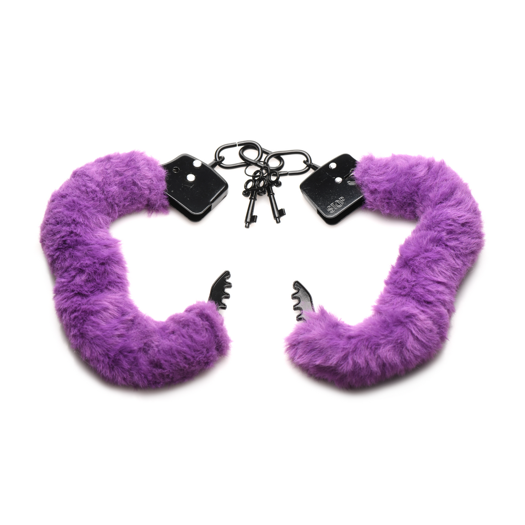 Beverd In Fur Purple Fuzzy Handcuffs – Comfort & Safety
