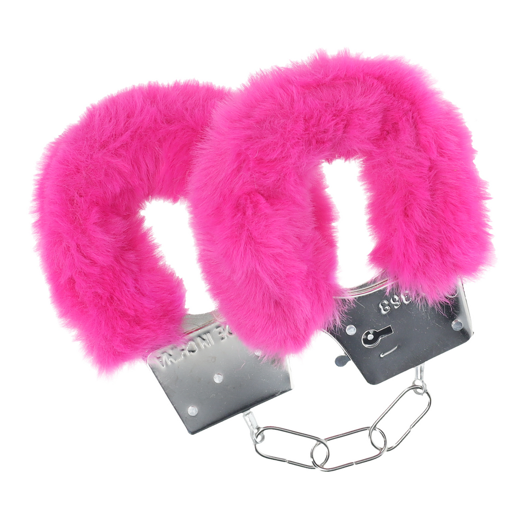 Klassische Fluffy Handschellen - Pink