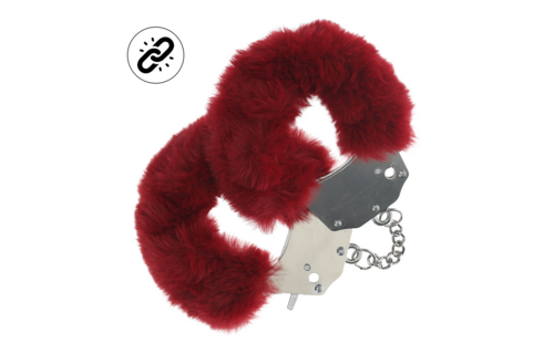 Heavy Fluffy Handcuffs Bordeaux Red – Safe & Playful