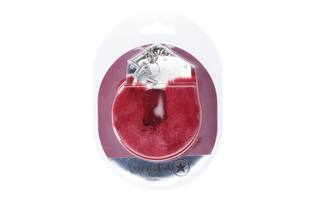 Heavy Fluffy Handcuffs Bordeaux Red – Safe & Playful